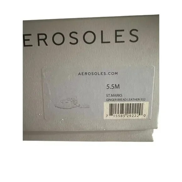 Aerosoles womens St.marks Slide Sandal Ginger Bread Leather Size 5.5